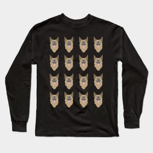 Smiling Happy German Shepherd Dog Pattern Long Sleeve T-Shirt